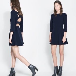 Zara Crossover Back Stretch Skater Mini Dress